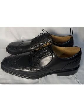 Rockport Black Leather Brogue Lace-Up Oxfords - Men